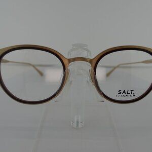 SALT  DEVON  (BGRD) Brushed Honey Gold Redwood51/17/142 TITANIUM Eyeglass Frames